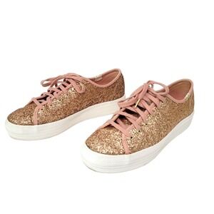 Pink Sparkly Sneakers with White Rubber Soles